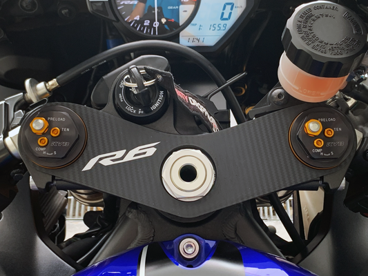 PROTEZIONE PIASTRA DI STERZO YAMAHA R6 2006 - 2020 - Carbon look